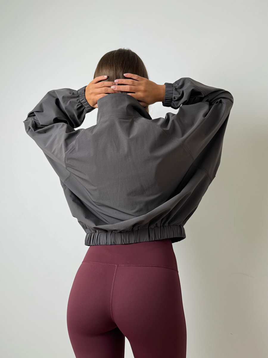 Олимпийка на молнии с воротником-стойкой с резинкой по низу