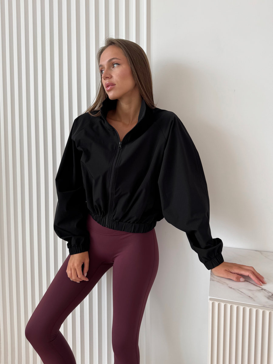 Олимпийка на молнии с воротником-стойкой с резинкой по низу