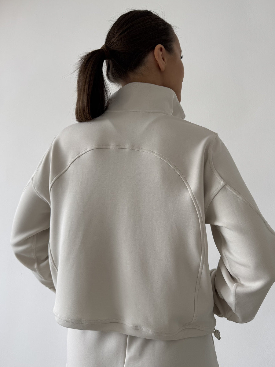 Толстовка свободного кроя с воротником-стойкой из модала