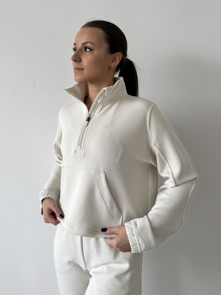 Толстовка свободного кроя с воротником-стойкой из модала