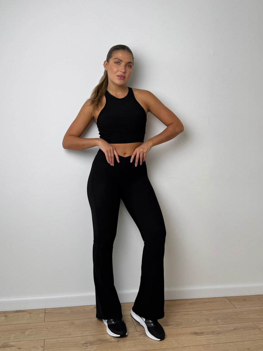 Леггинсы расклешенные в рубчик с V- образной талией (Высокая посадка)