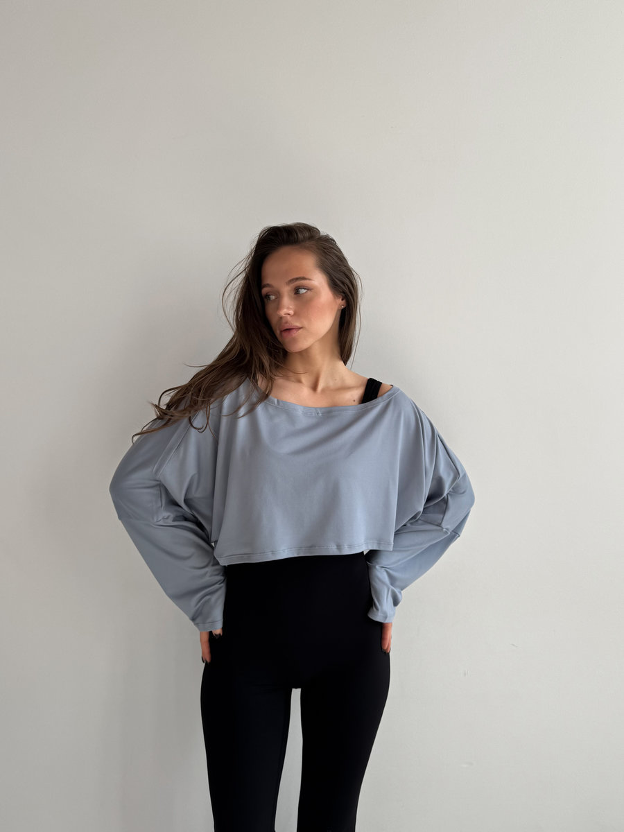 Лонгслив укороченный свободный