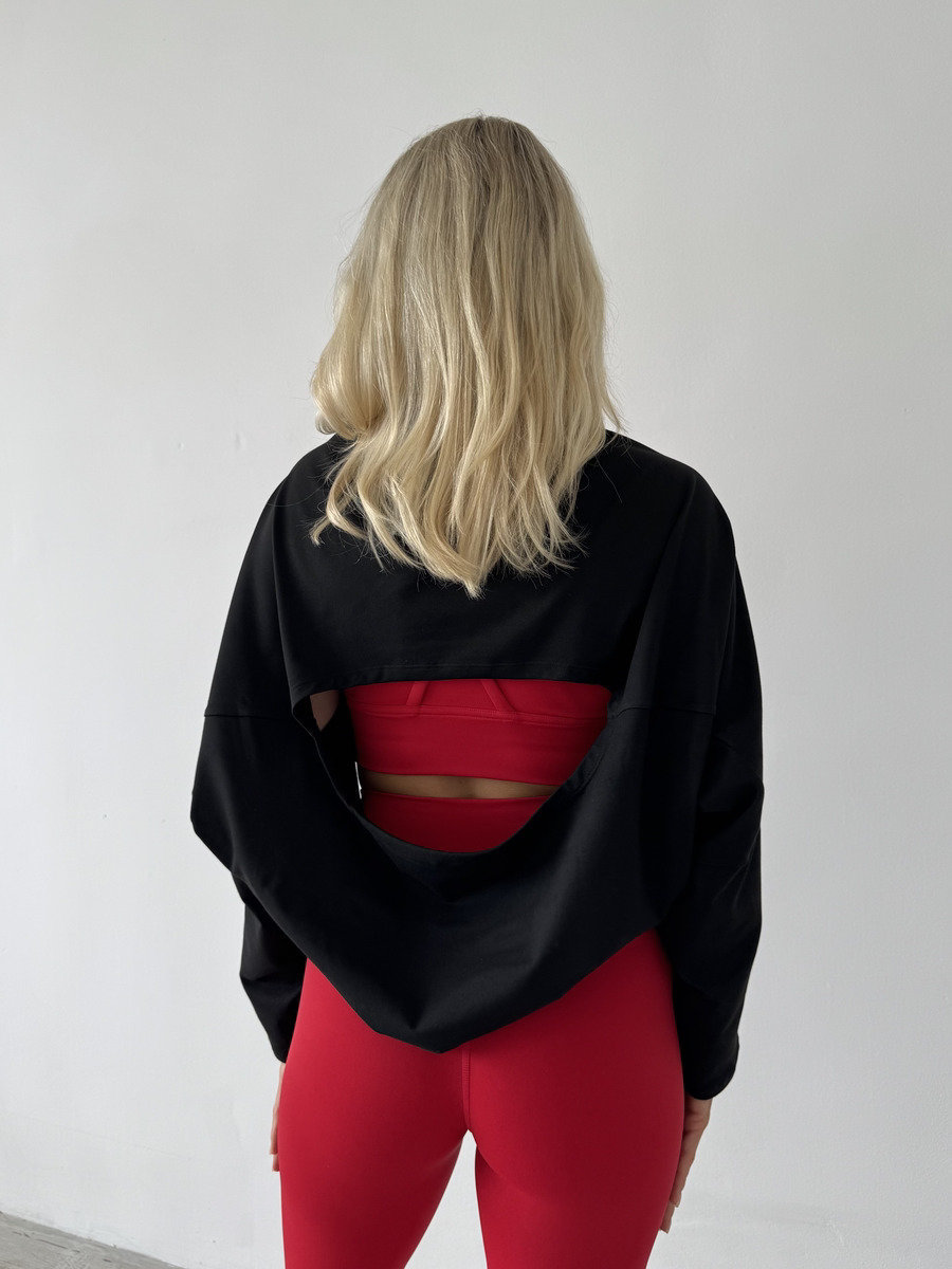 Лонгслив укороченный свободный