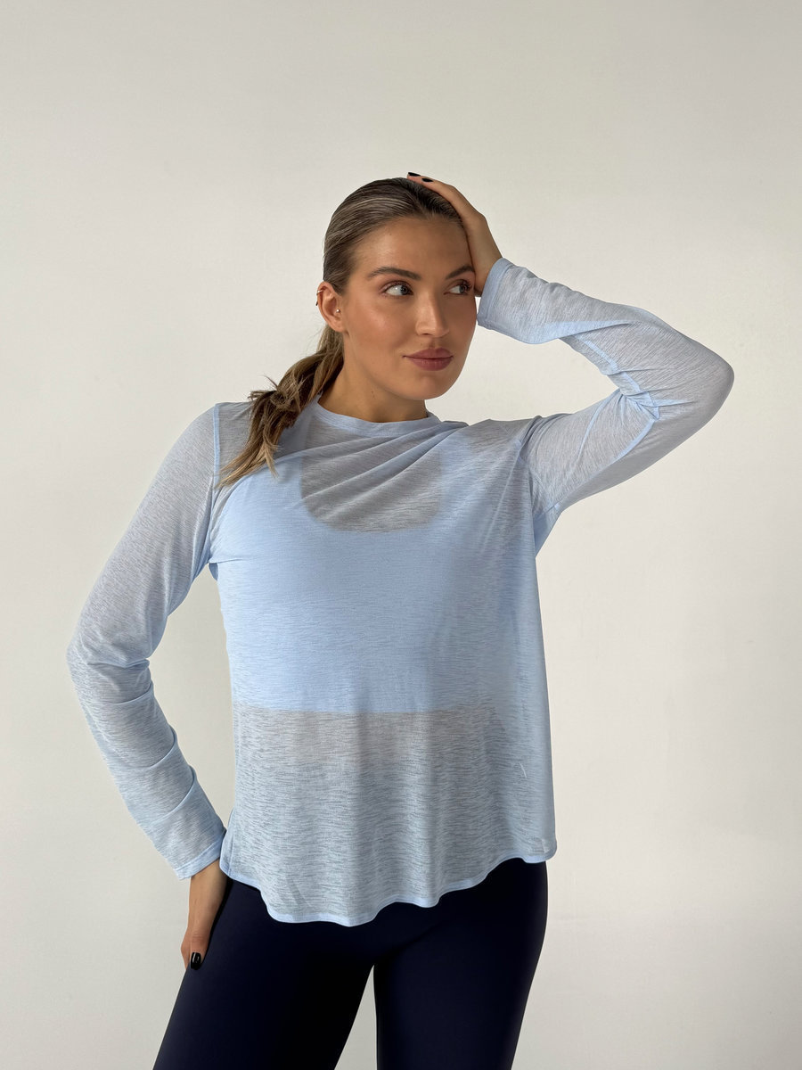 Лонгслив полупрозрачный с вырезом на спине