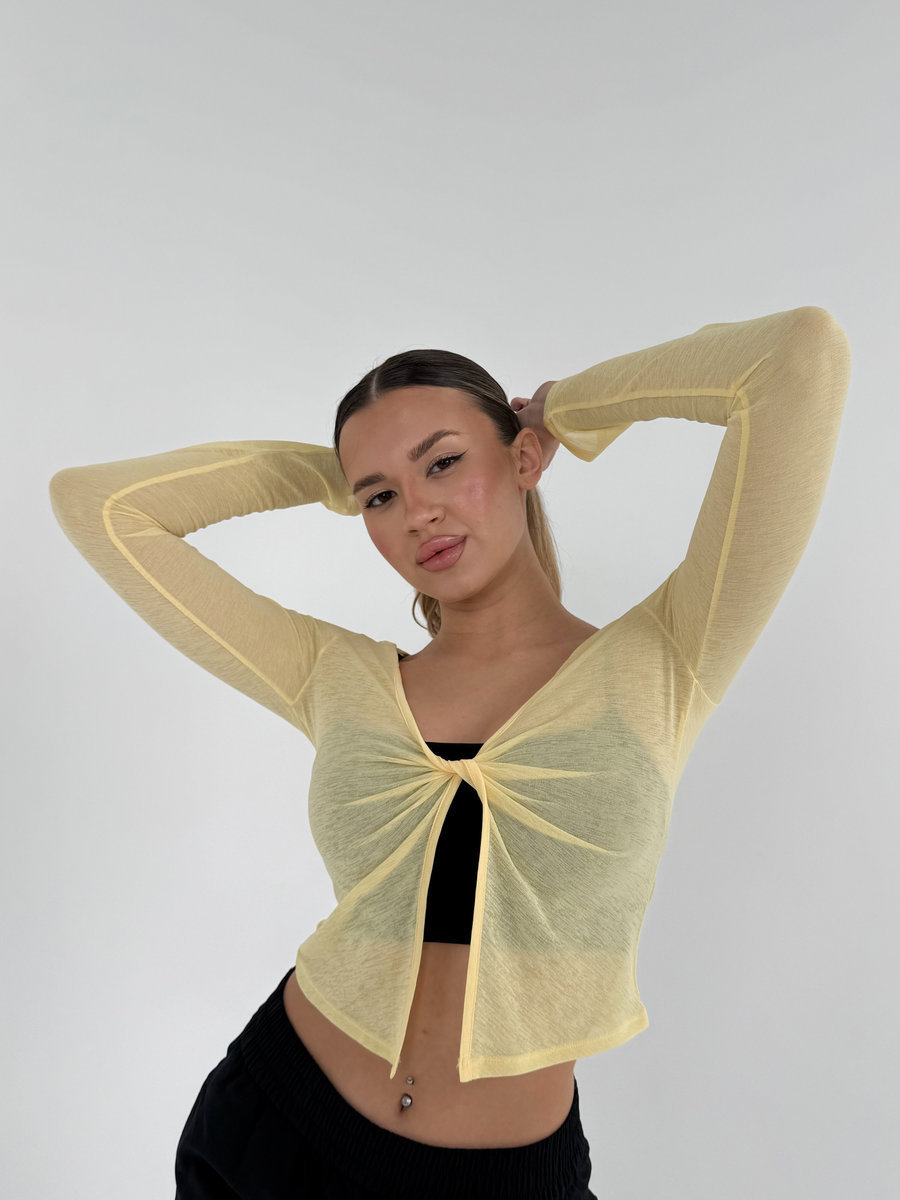 Лонгслив полупрозрачный с перекручиванием ткани Spin