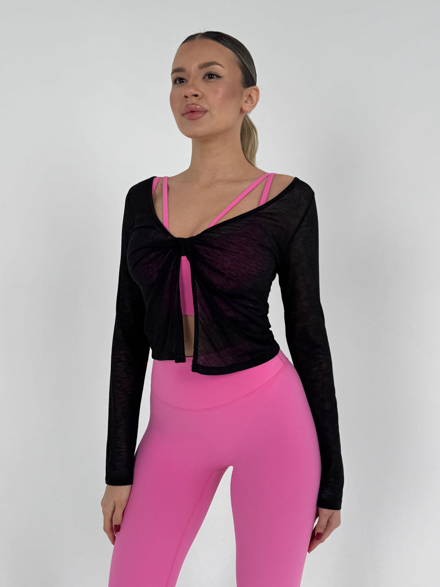 Лонгслив полупрозрачный с перекручиванием ткани Spin