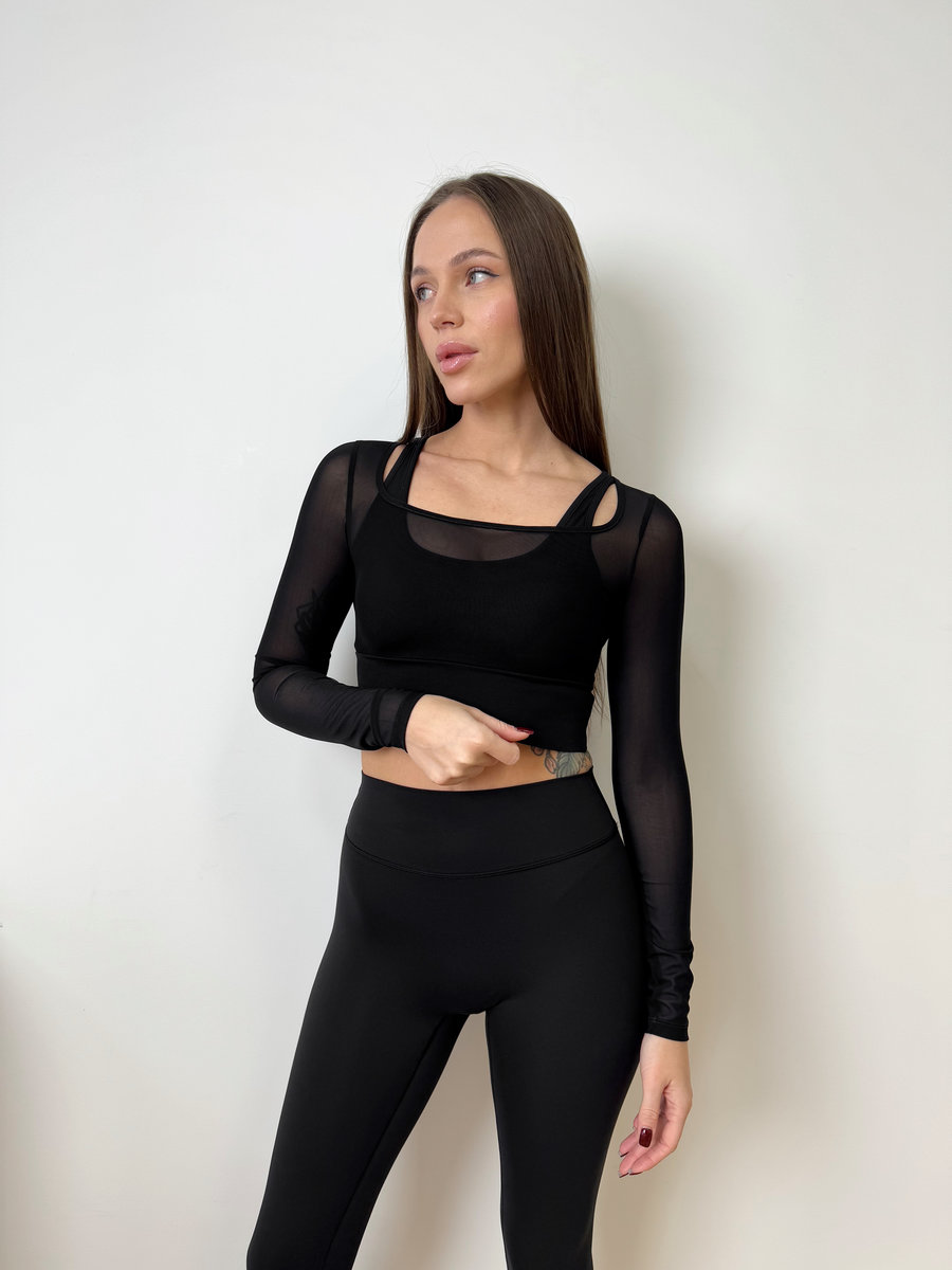 Спортивный двухслойный рашгард из сеточки