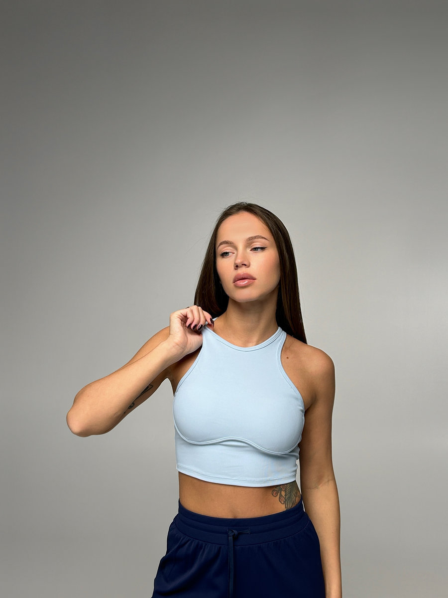 Бра-майка в рубчик с широкими бретелями (Без застежки)