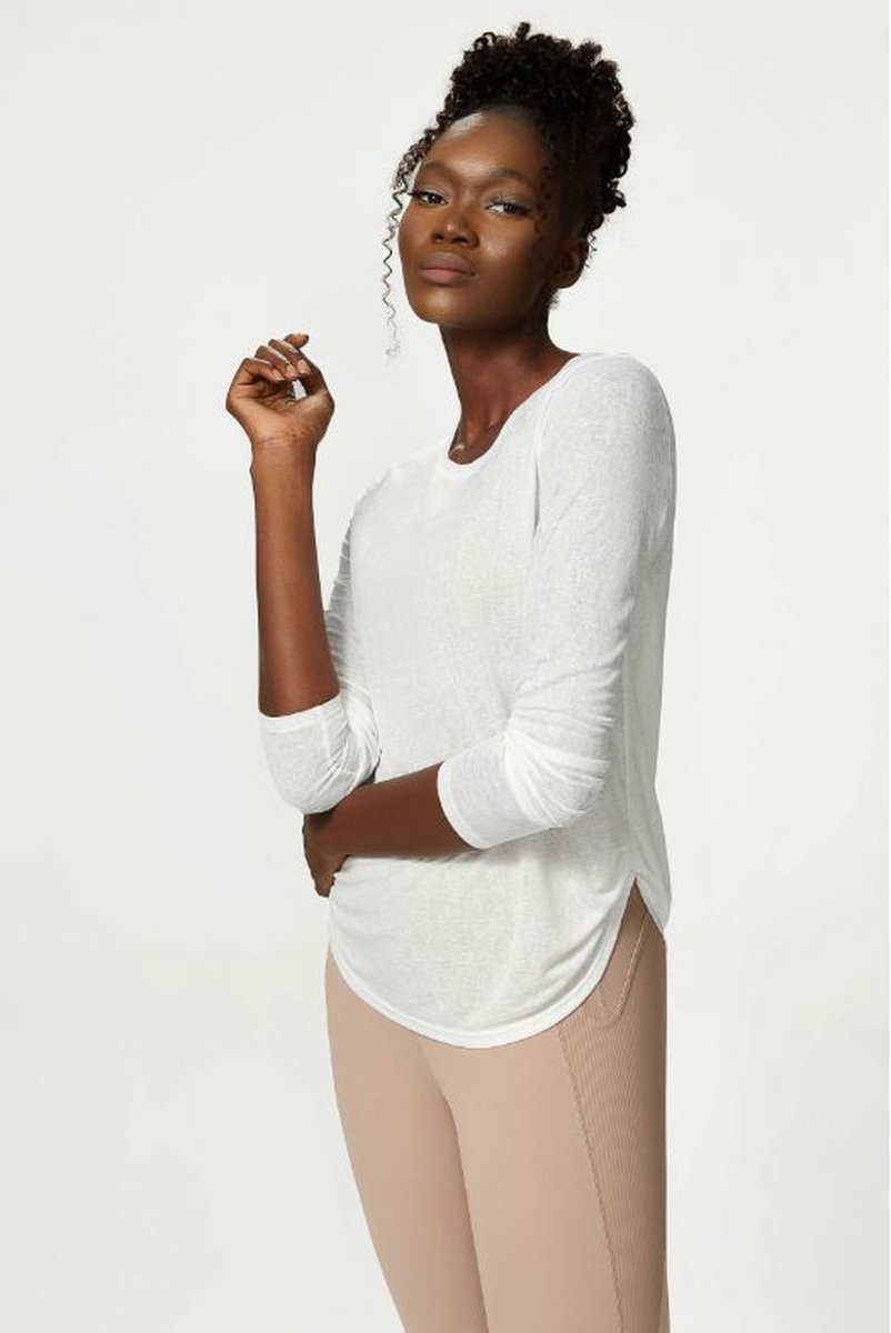 Лонгслив полупрозрачный,скругленный снизу