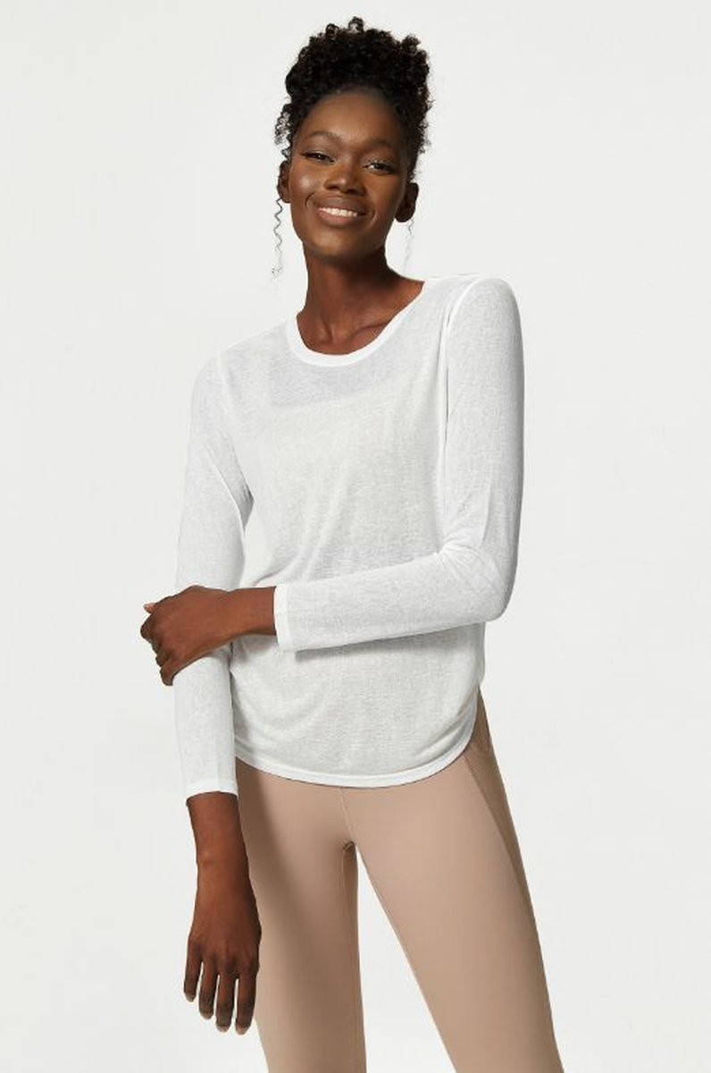 Лонгслив полупрозрачный,скругленный снизу