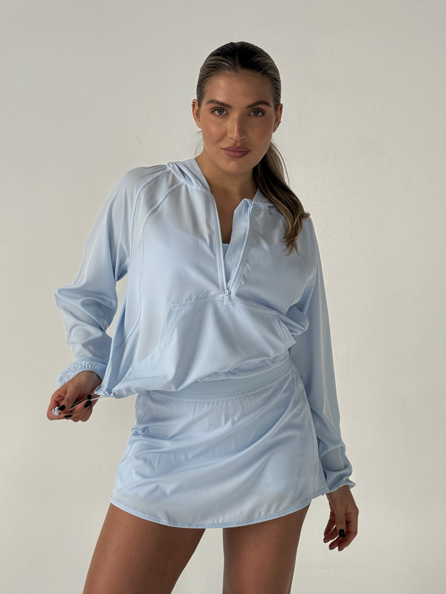 Олимпийка на полузамке с капюшоном