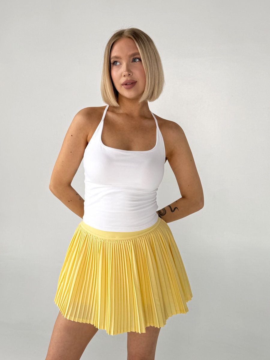 Спортивная юбка-шорты плиссе с поясом-резинкой
