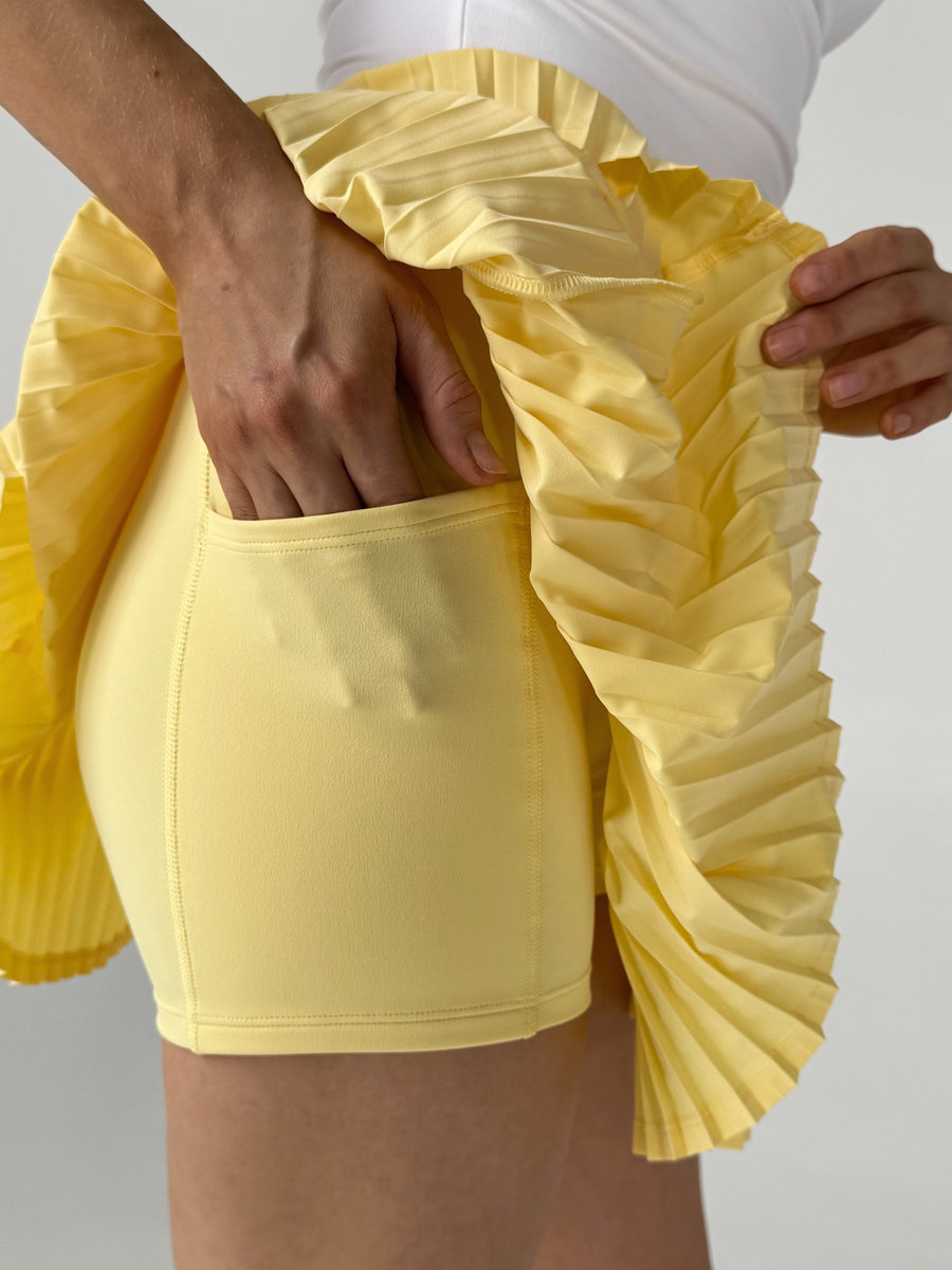 Спортивная юбка-шорты плиссе с поясом-резинкой