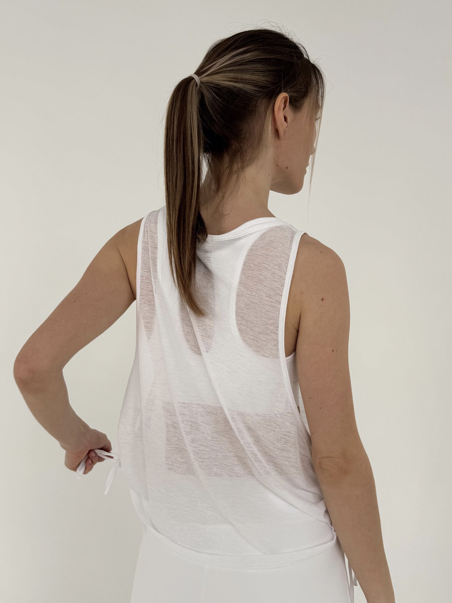 Майка полупрозрачная с завязками по бокам