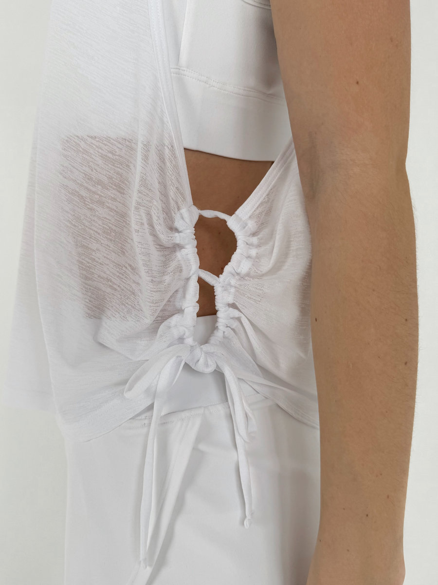 Майка полупрозрачная с завязками по бокам