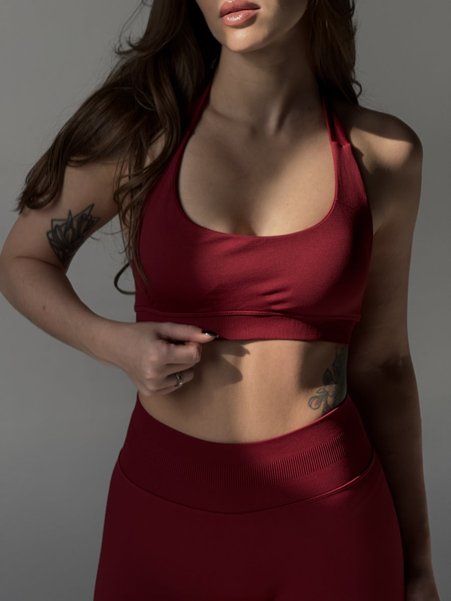 Топ бесшовный с бретелью через шею (Без застежки)