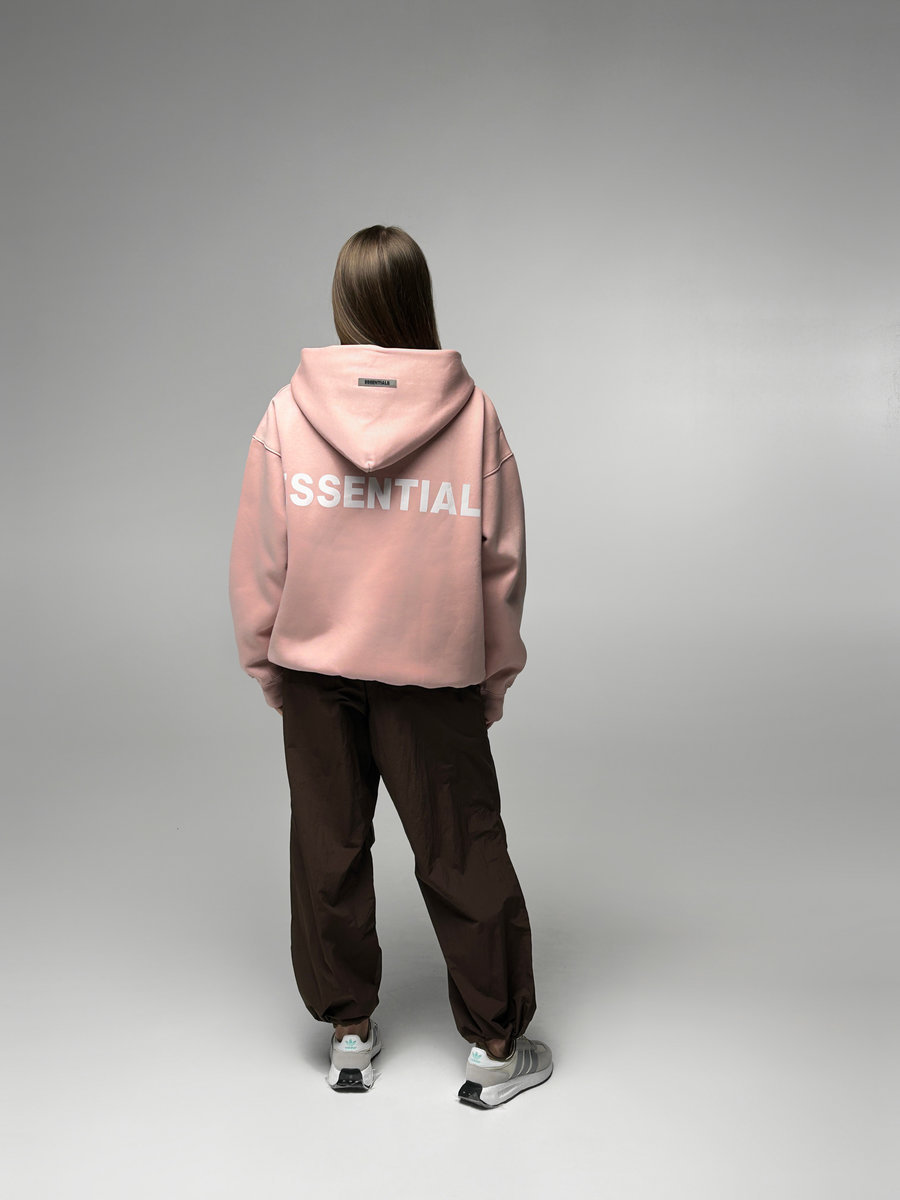 Худи удлиненное с крупной надписью essentials
