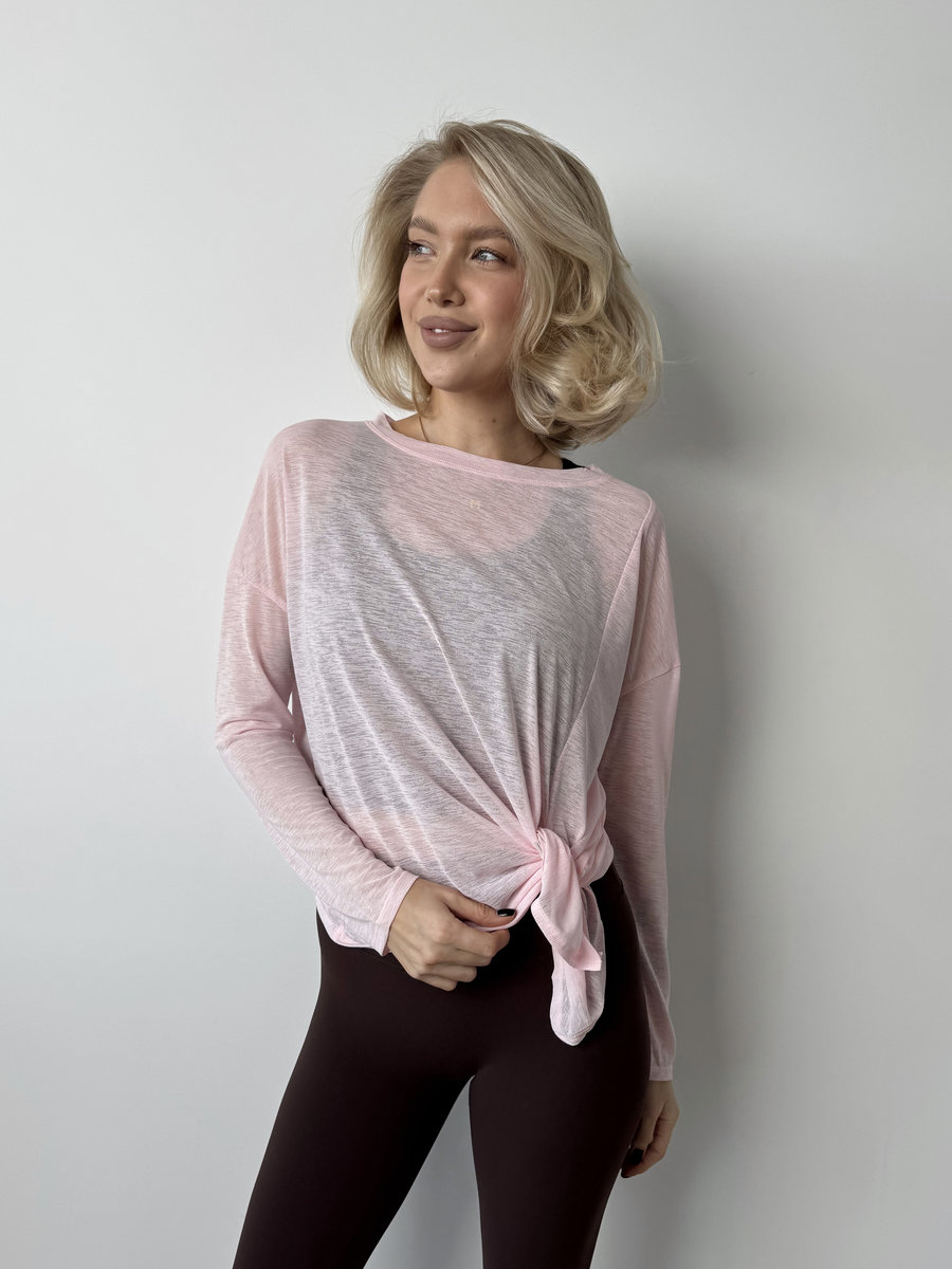 Лонгслив полупрозрачный с разрезом спереди