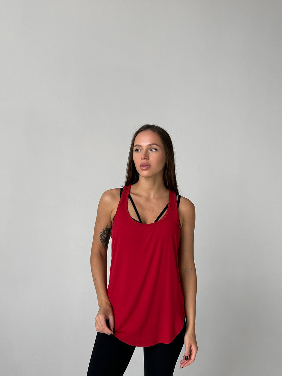 Спортивная майка с сужением на спине (без чашек)