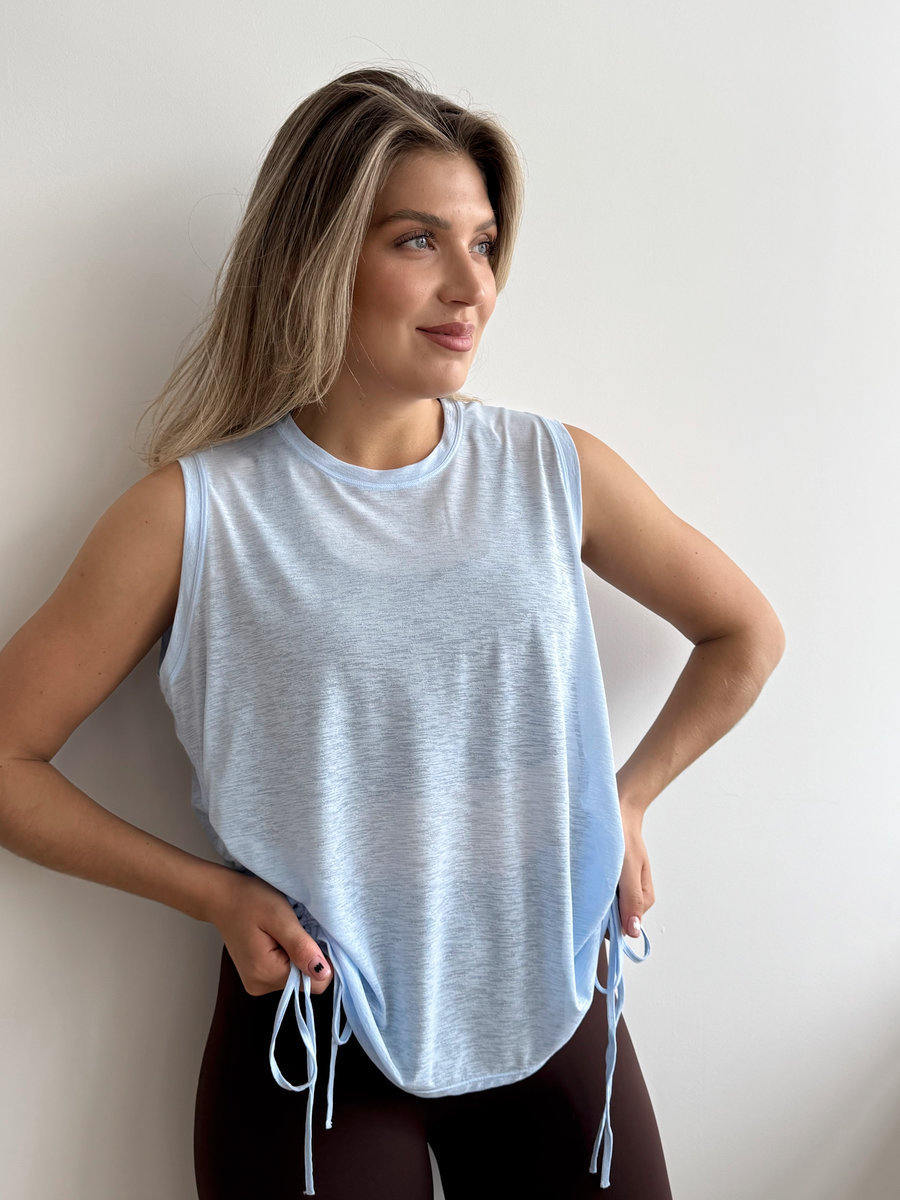 Майка полупрозрачная со стяжкой по бокам
