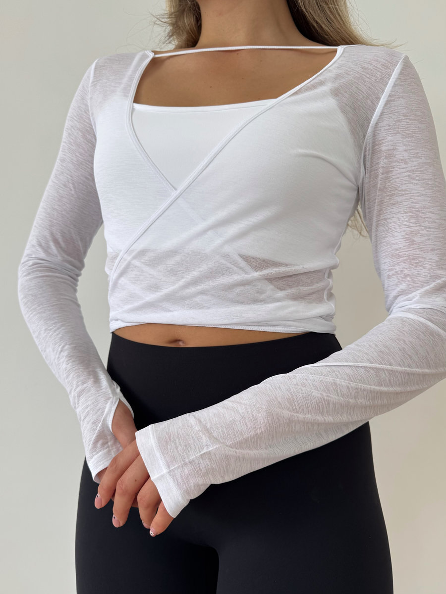 Лонгслив полупрозрачный с открытой спиной