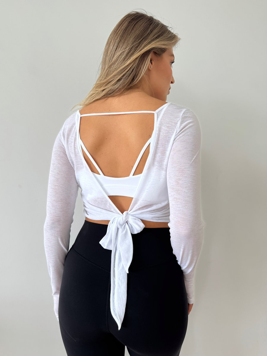 Лонгслив полупрозрачный с открытой спиной