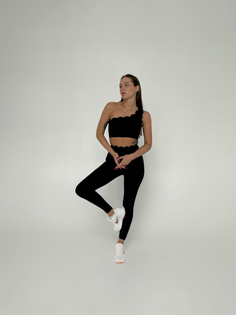 Леггинсы с ажурным поясом (Высокая посадка)