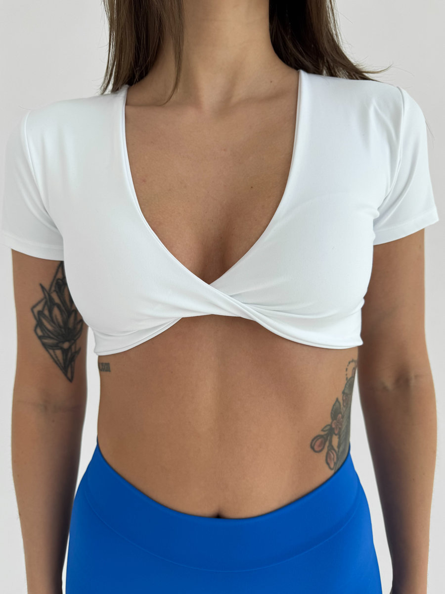 Футболка-топ с акцентным нахлестом SENSE