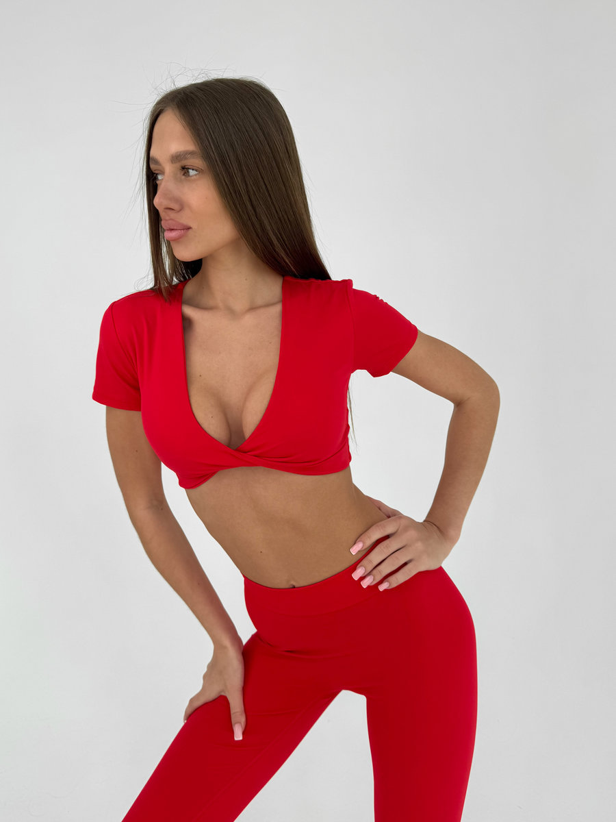 Футболка-топ с акцентным нахлестом SENSE