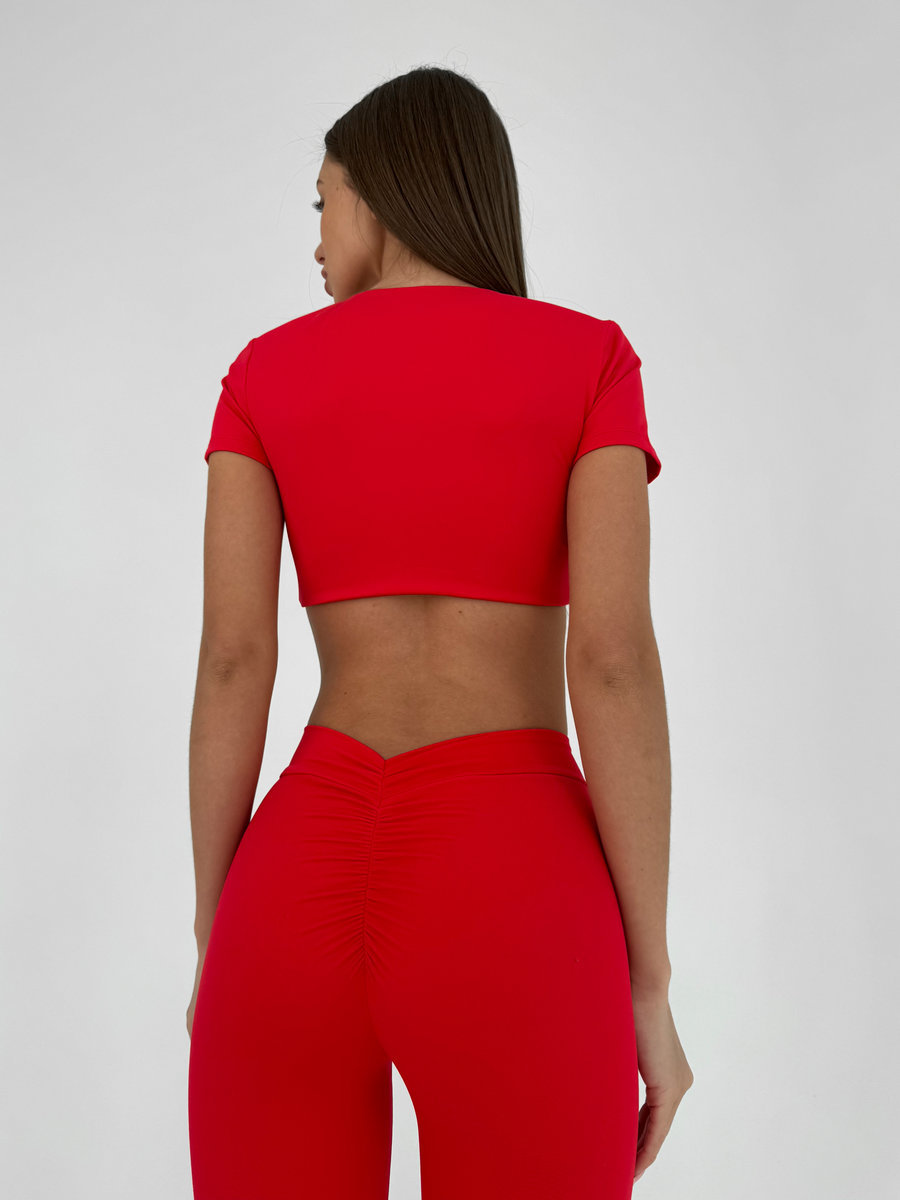 Футболка-топ с акцентным нахлестом SENSE