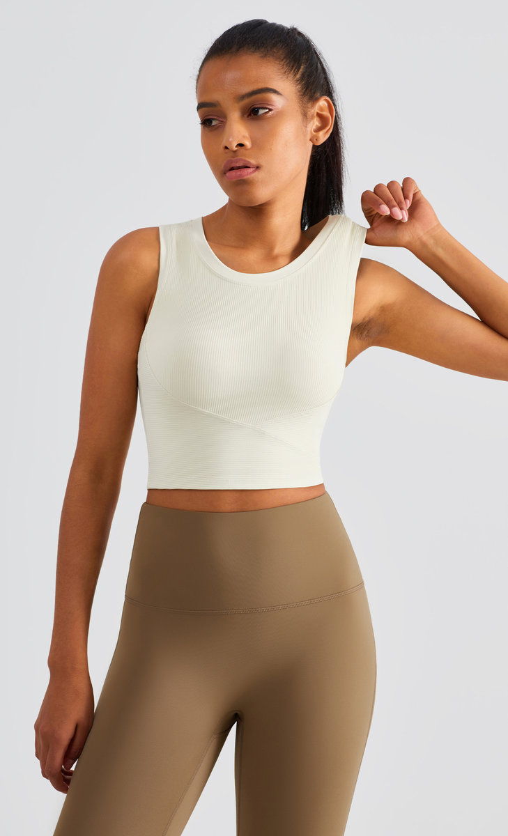 Топ удлиненный в рубчик с широкими бретелями (Без застежки)