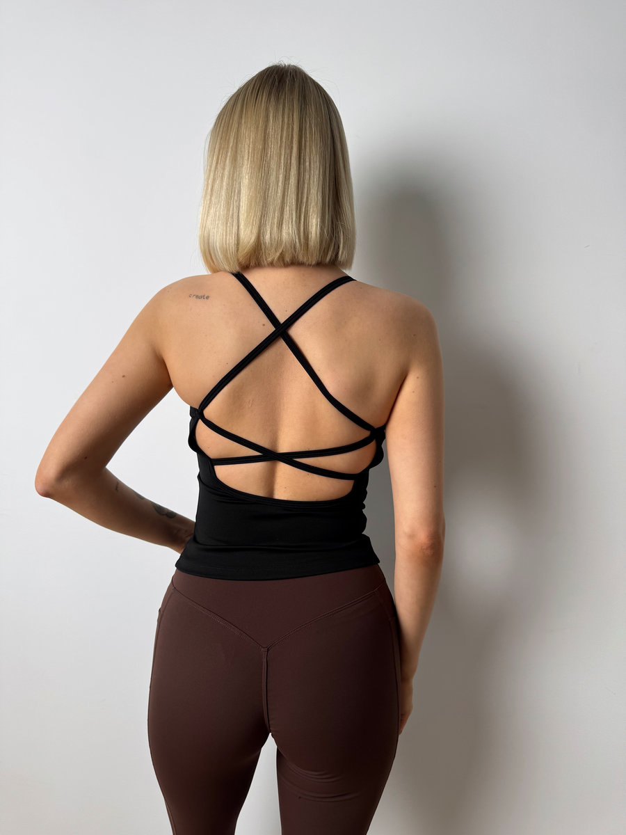 Майка-топ c переплетением тонких бретелей