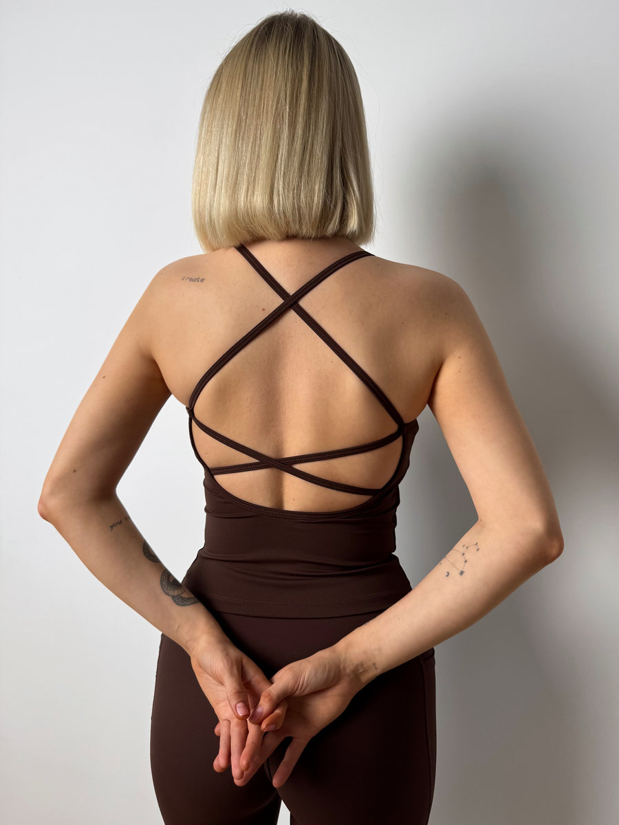 Майка-топ c переплетением тонких бретелей