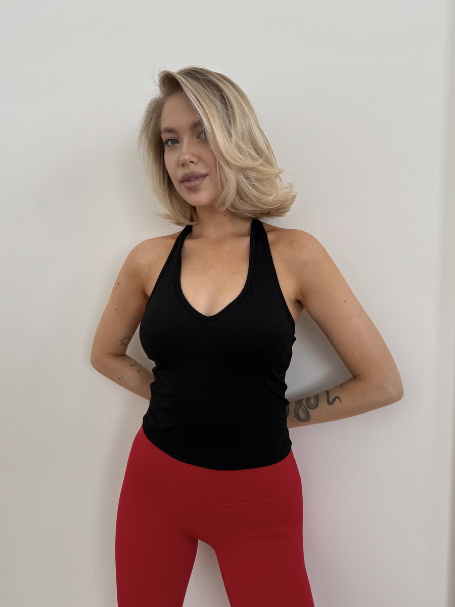 Майка-топ c бретелью через шею