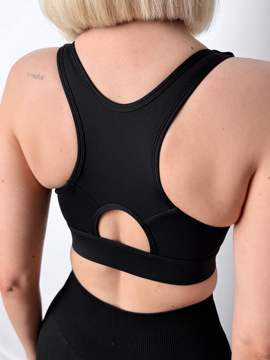 Спортивный бюстгальтер с молнией на груди