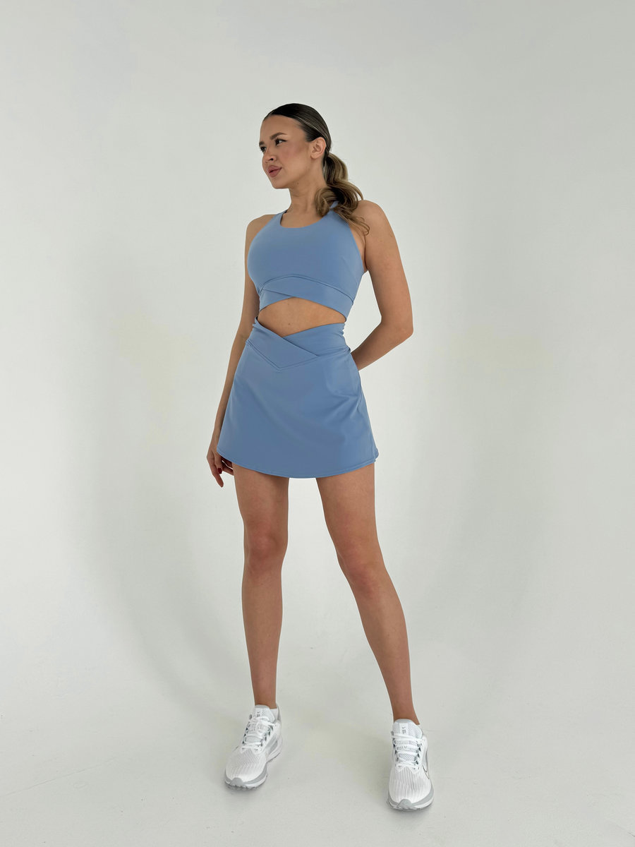 Спортивная юбка-шорты с V-поясом