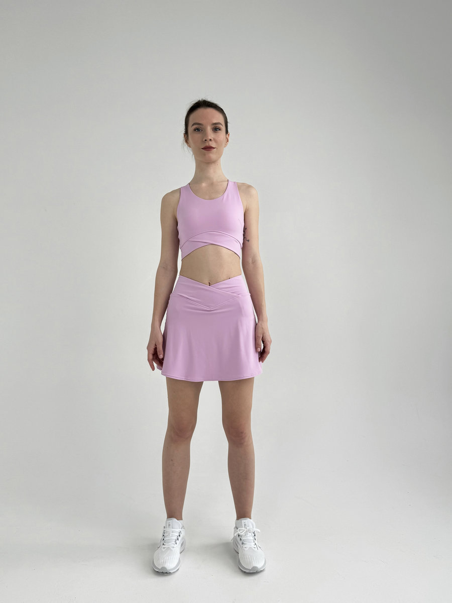 Спортивная юбка-шорты с V-поясом