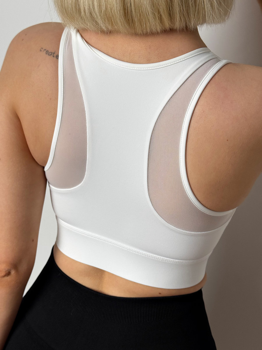 Спортивный топ с молнией на груди двухслойный