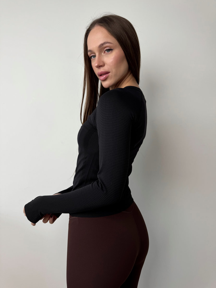 Лонгслив фактурный с рукавом реглан