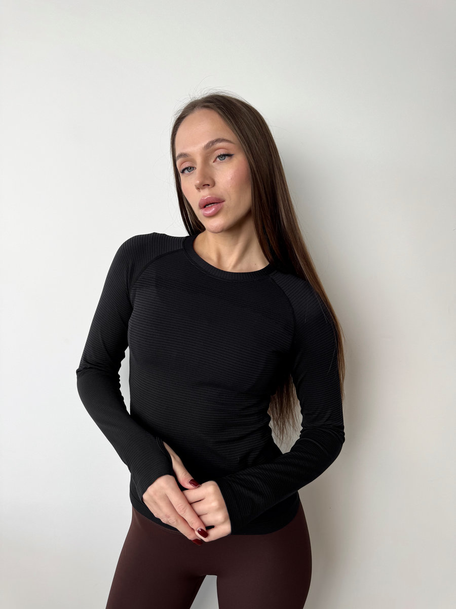 Лонгслив фактурный с рукавом реглан