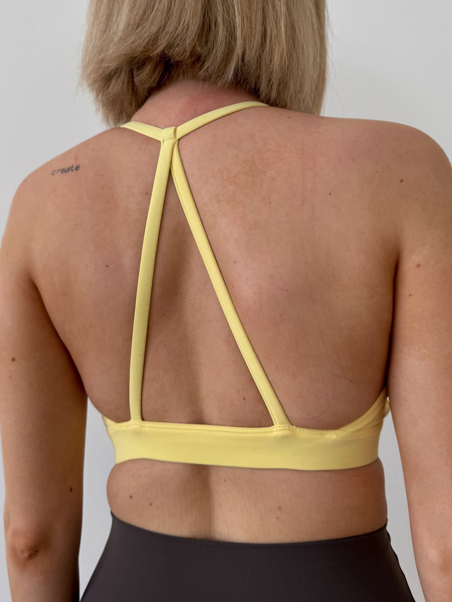 Бра с  тонкими бретелями в форме треугольника на спине (Без застежки)