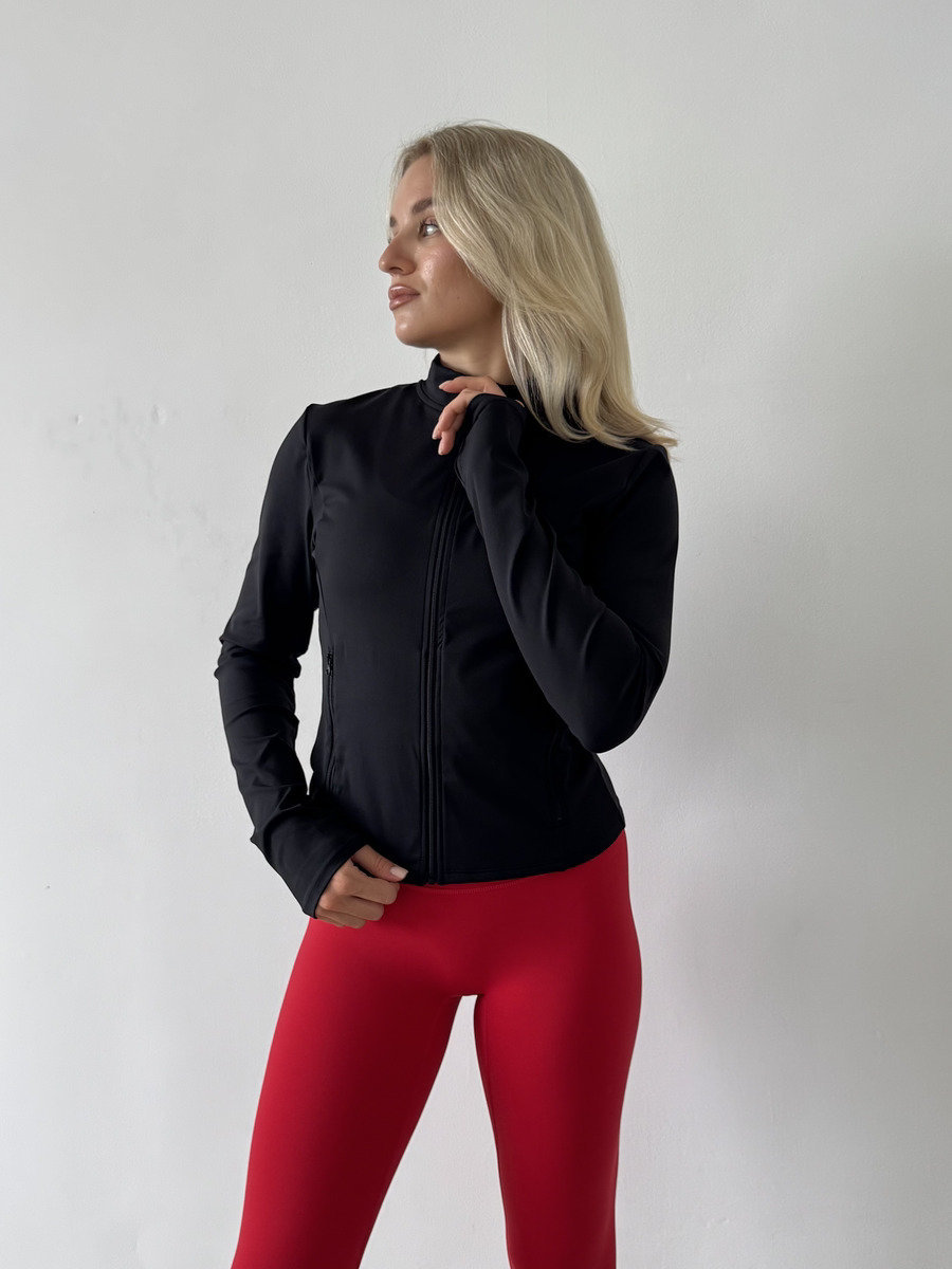 Спортивный рашгард средней длины на молнии спереди