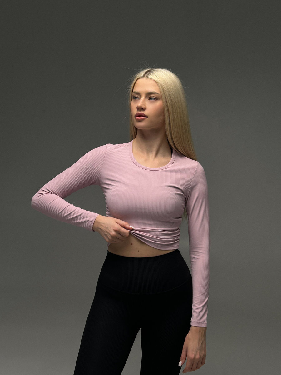 Лонгслив спортивный со сборкой по бокам