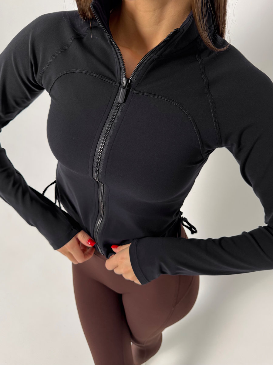 Рашгард на молнии с воротником-стойкой и сборкой по бокам