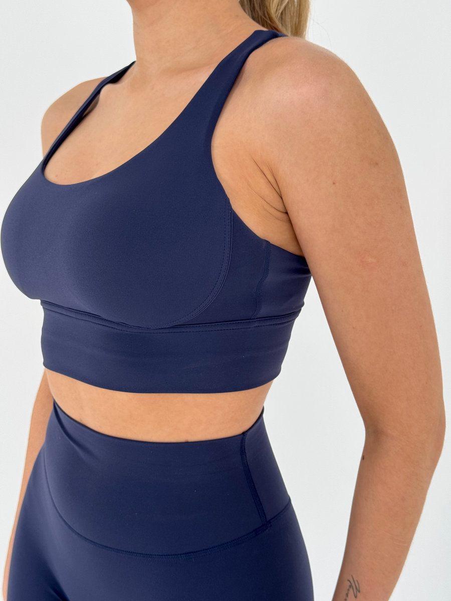 Спортивный бюстгальтер с перекрещиванием бретелей на спине (Без застежки)