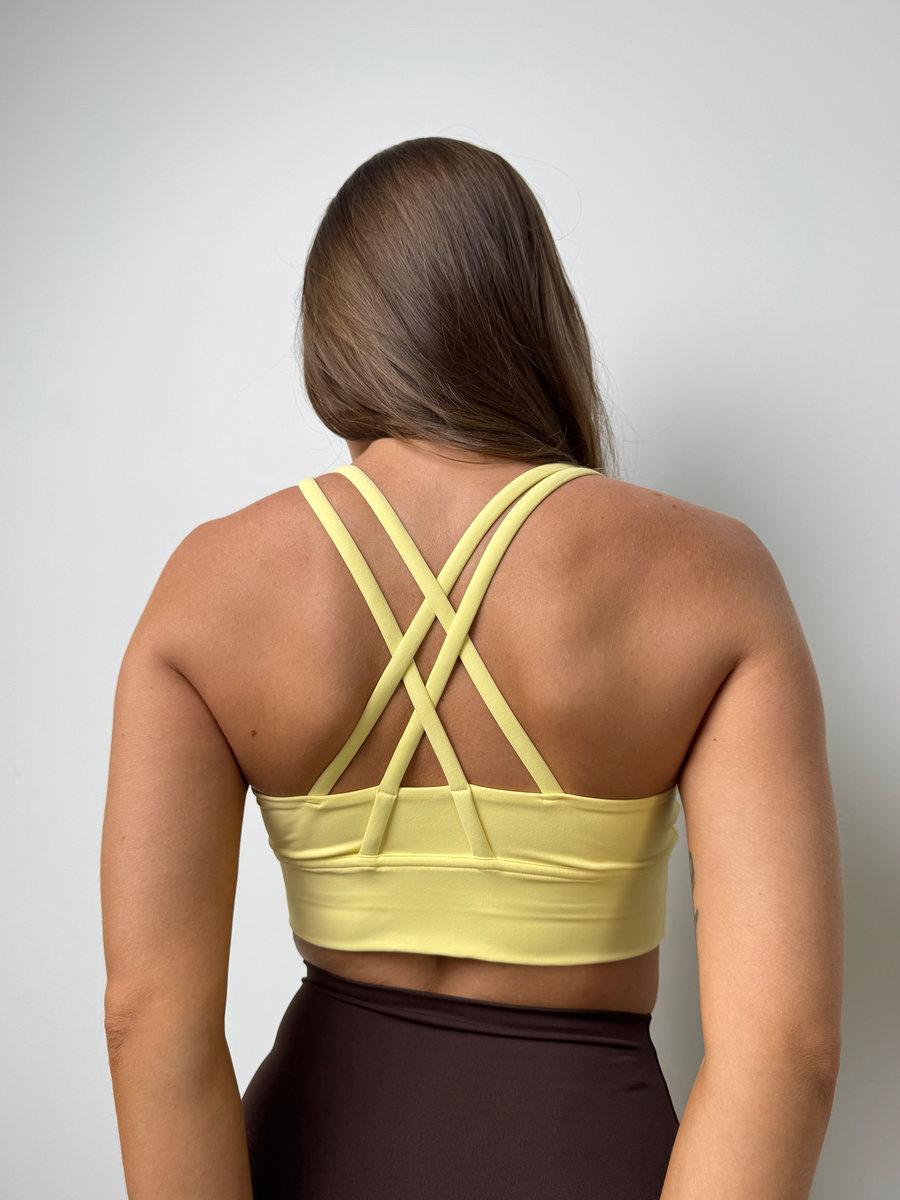 Спортивный бюстгальтер с перекрещиванием бретелей на спине (Без застежки)