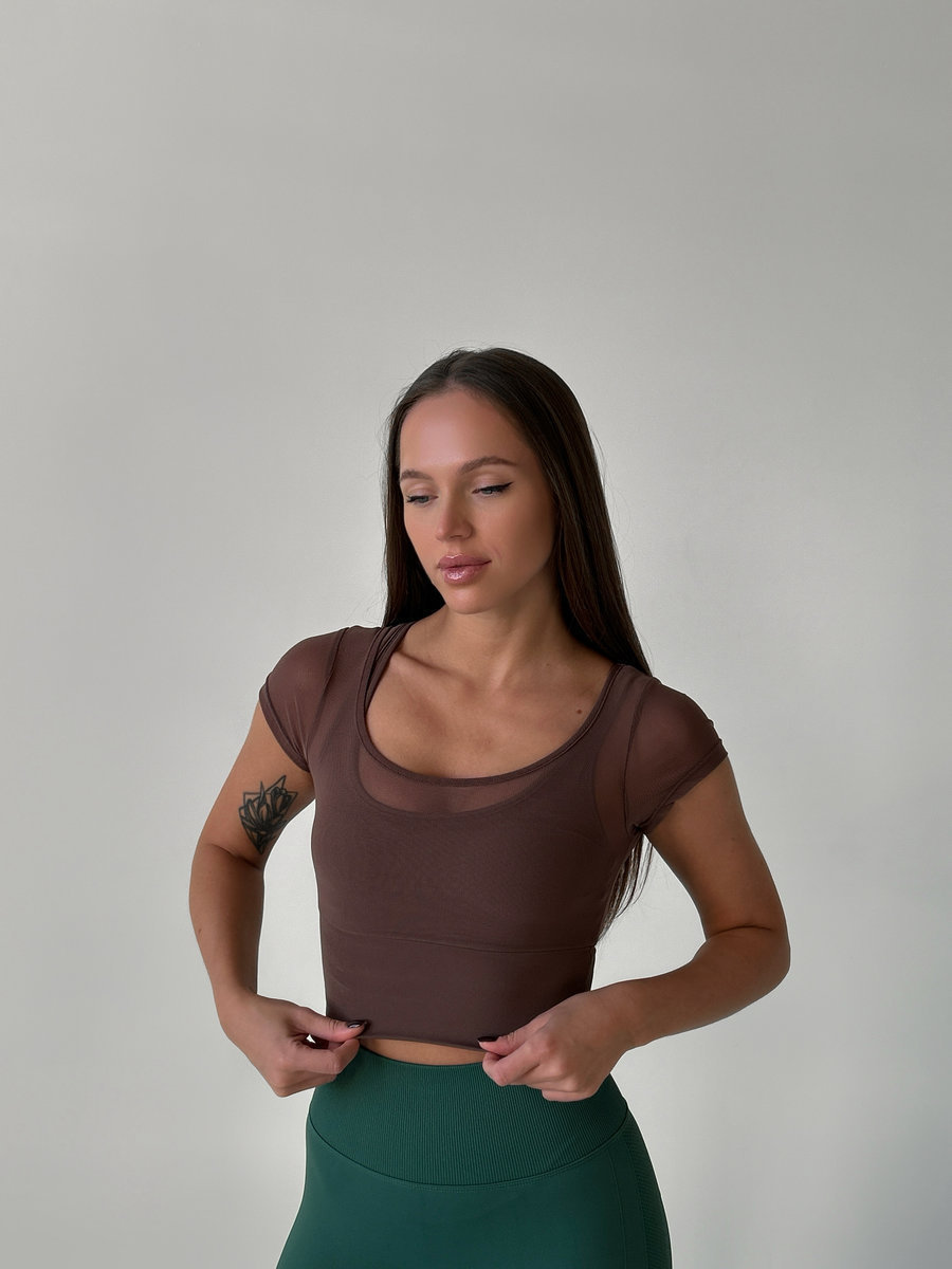 Спортивная футболка из сеточки двухслойная