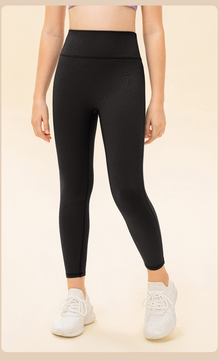 Детские лосины для фитнеса в рубчик (Высокая посадка)