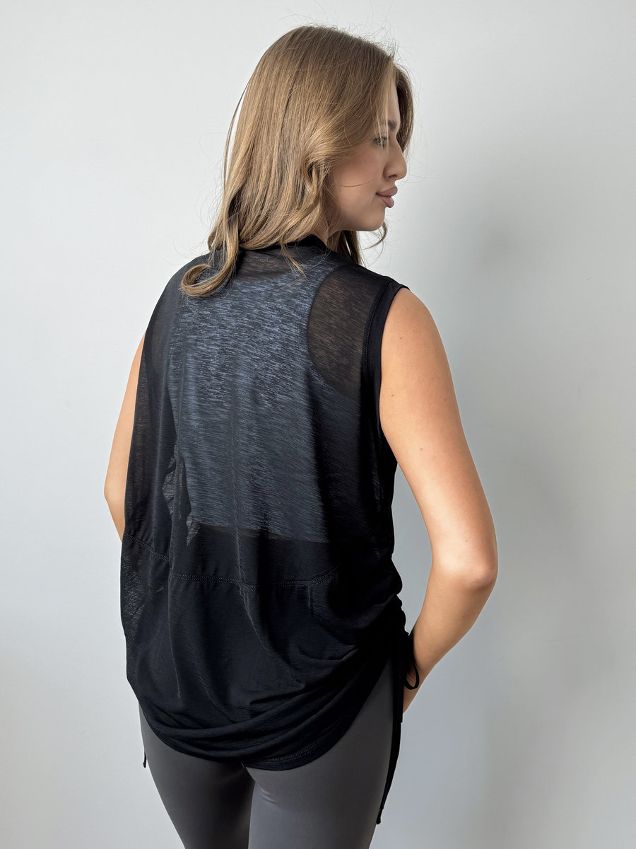 Майка полупрозрачная со стяжкой по бокам