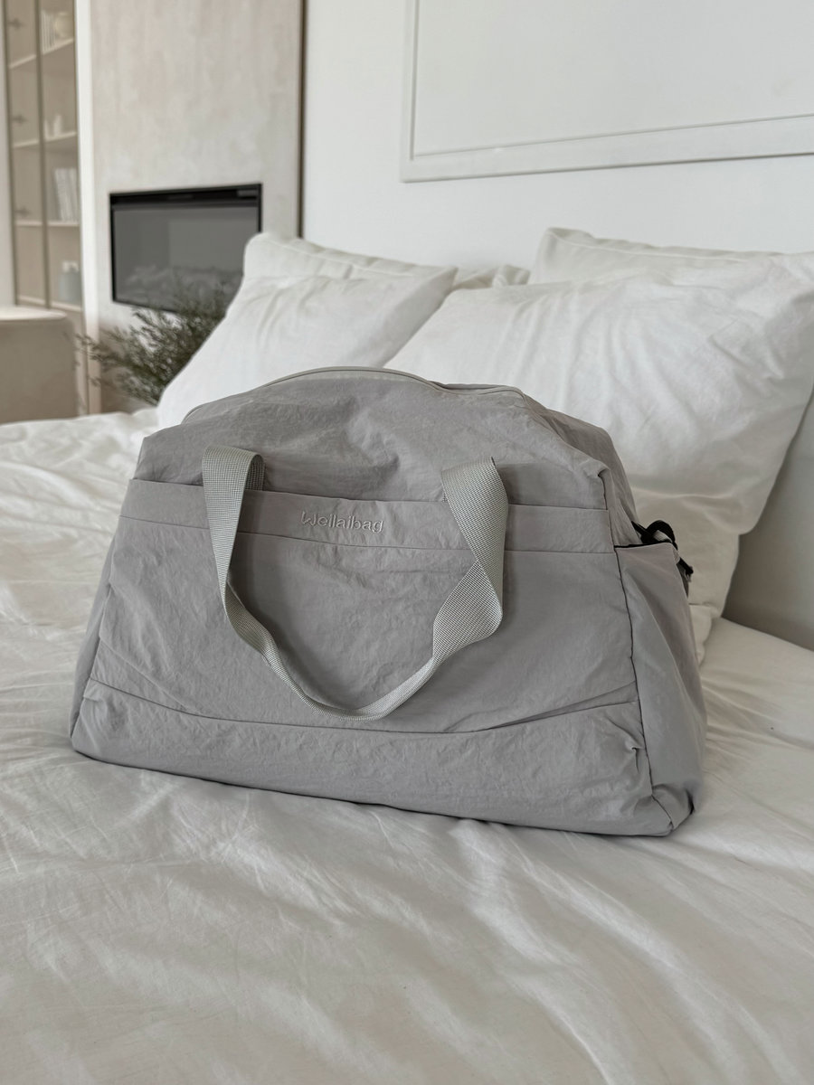 Трапециевидная женская сумка  (серая)